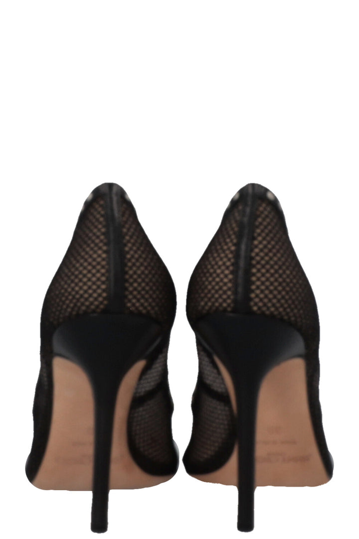 JIMMY CHOO Studded Mesh Heels Black