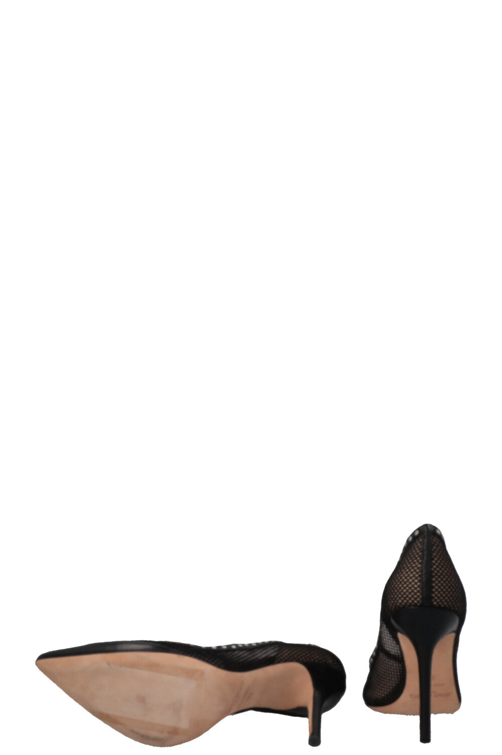 JIMMY CHOO Studded Mesh Heels Black