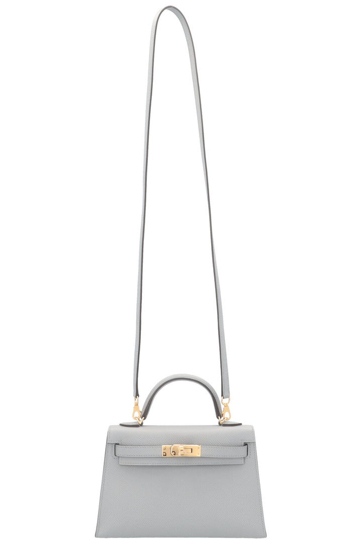 HERMÈS Mini Kelly II Epsom Blue Glacier