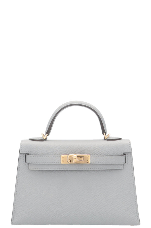 HERMÈS Mini Kelly II Epsom Bleu Glacier