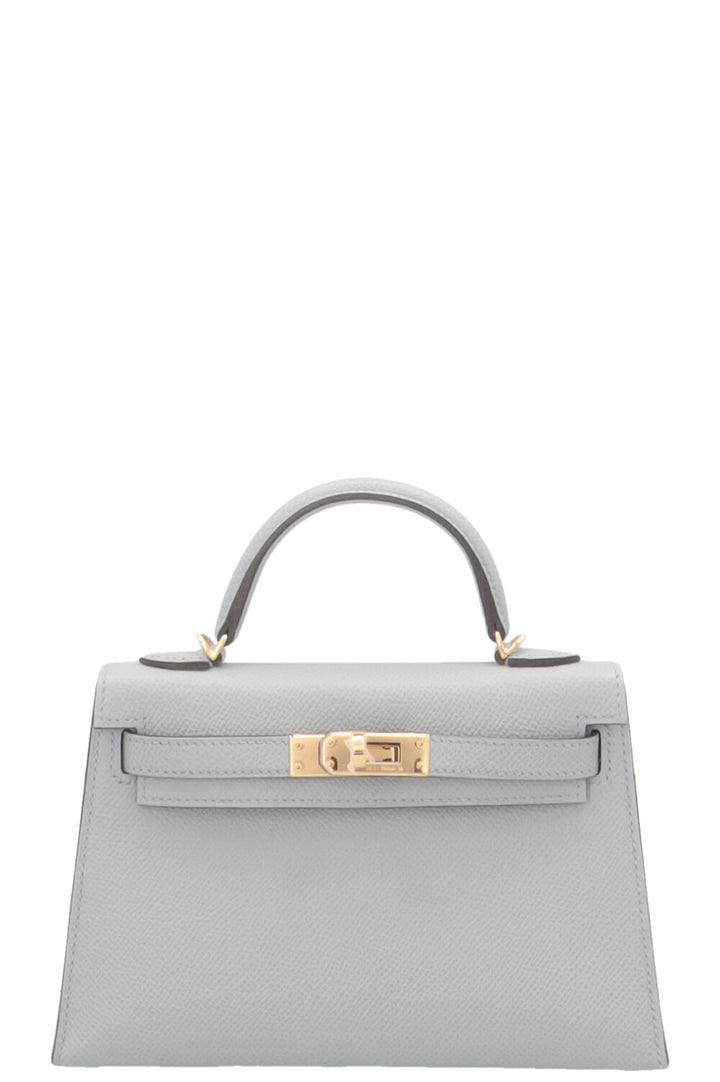 HERMÈS Mini Kelly II Epsom Blue Glacier