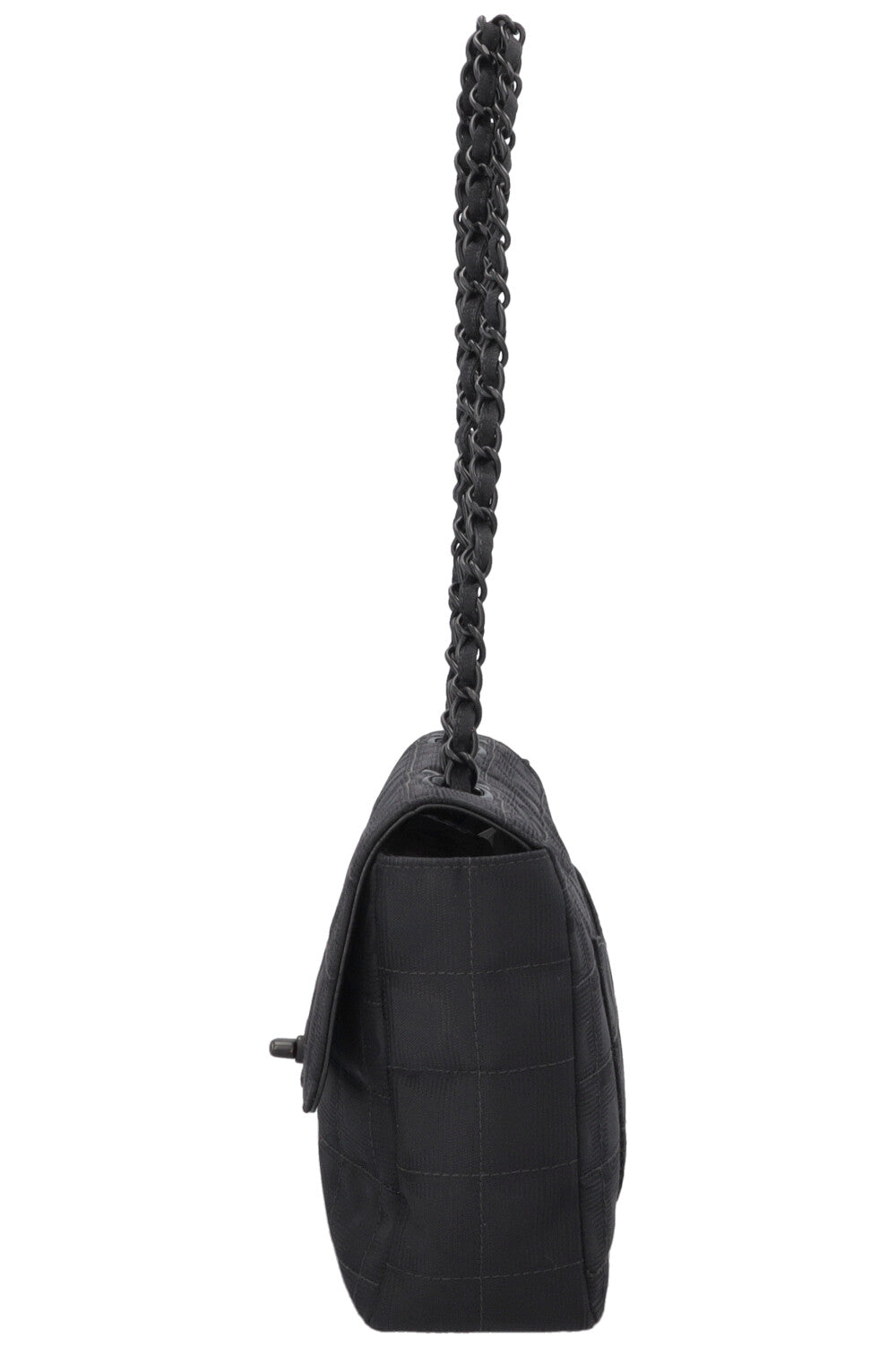 CHANEL Single Flap Bag Nylon All Black