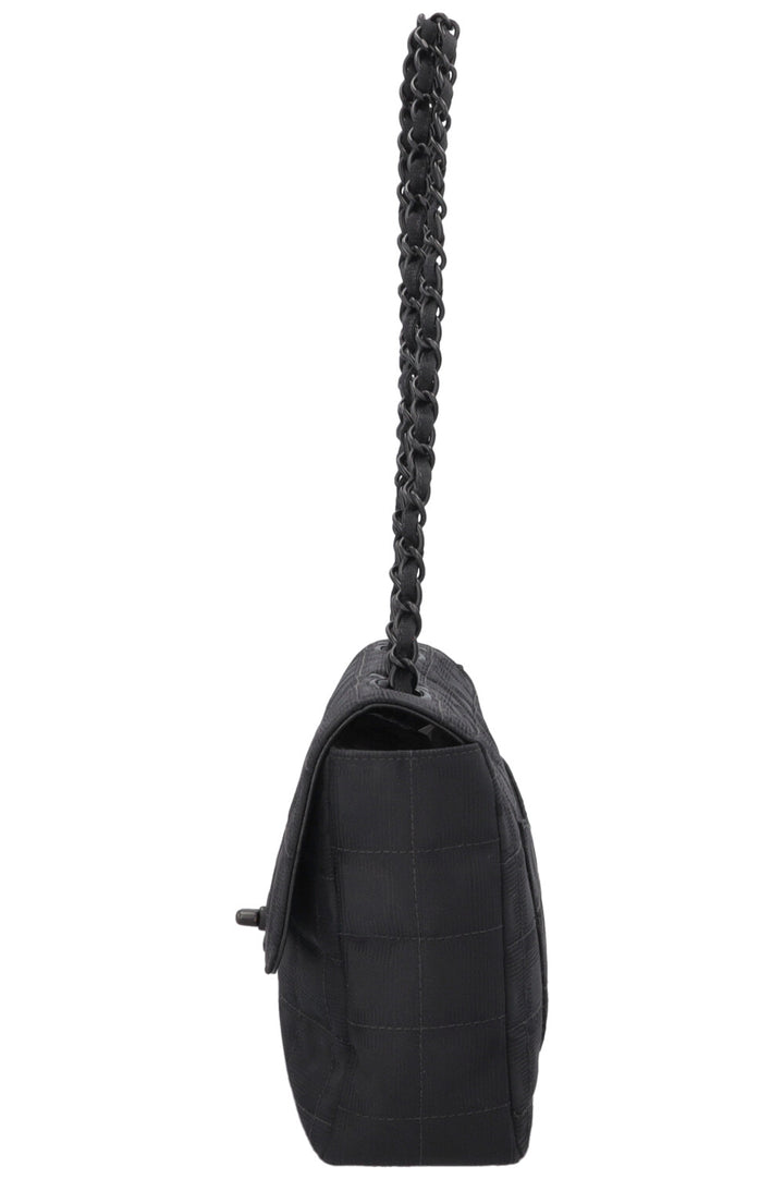 CHANEL Single Flap Bag Nylon All Black
