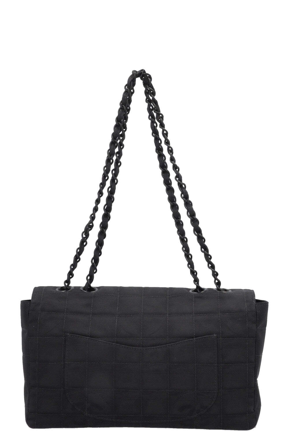 CHANEL Single Flap Bag Nylon All Black
