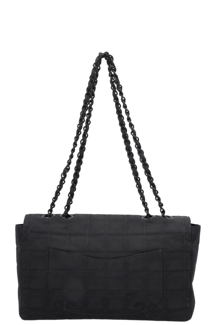CHANEL Single Flap Bag Nylon All Black