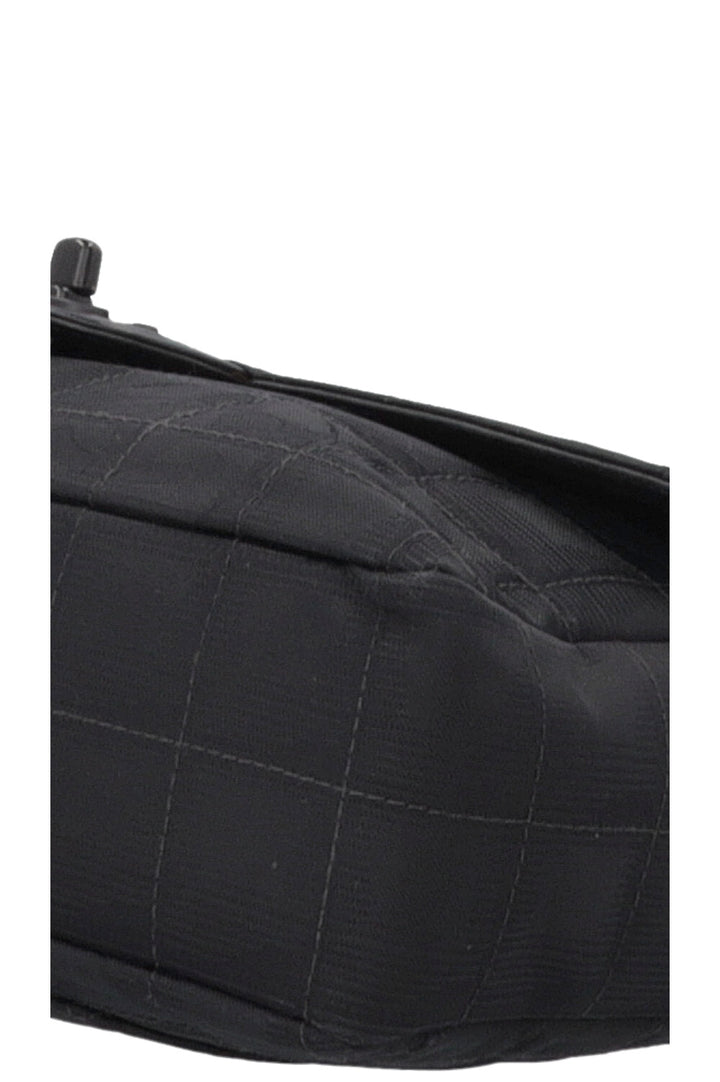 CHANEL Single Flap Bag Nylon All Black