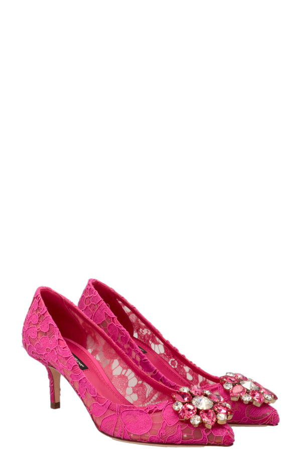 DOLCE&GABBANA Bellucci Mid Heels Lace Pink