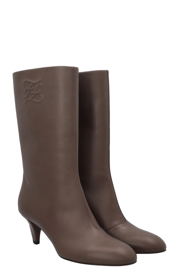 Bottines FENDI en cuir marron