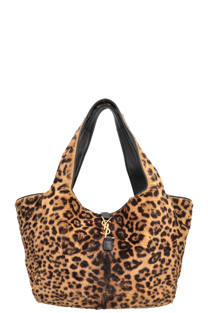 SAINT LAURENT Le 5 A 7 Bea Sac cabas en cuir de veau léopard