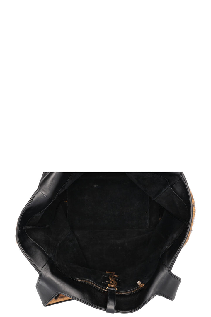 SAINT LAURENT Le 5 A 7 Bea Sac cabas en cuir de veau léopard