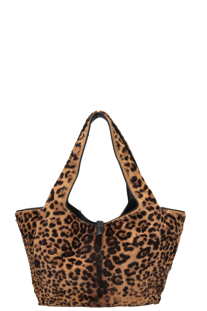 SAINT LAURENT Le 5 A 7 Bea Sac cabas en cuir de veau léopard