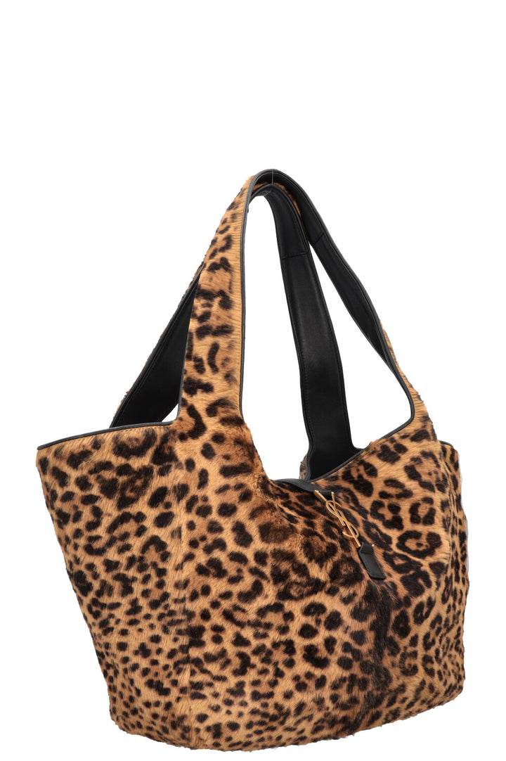 SAINT LAURENT Le 5 A 7 Bea Sac cabas en cuir de veau léopard