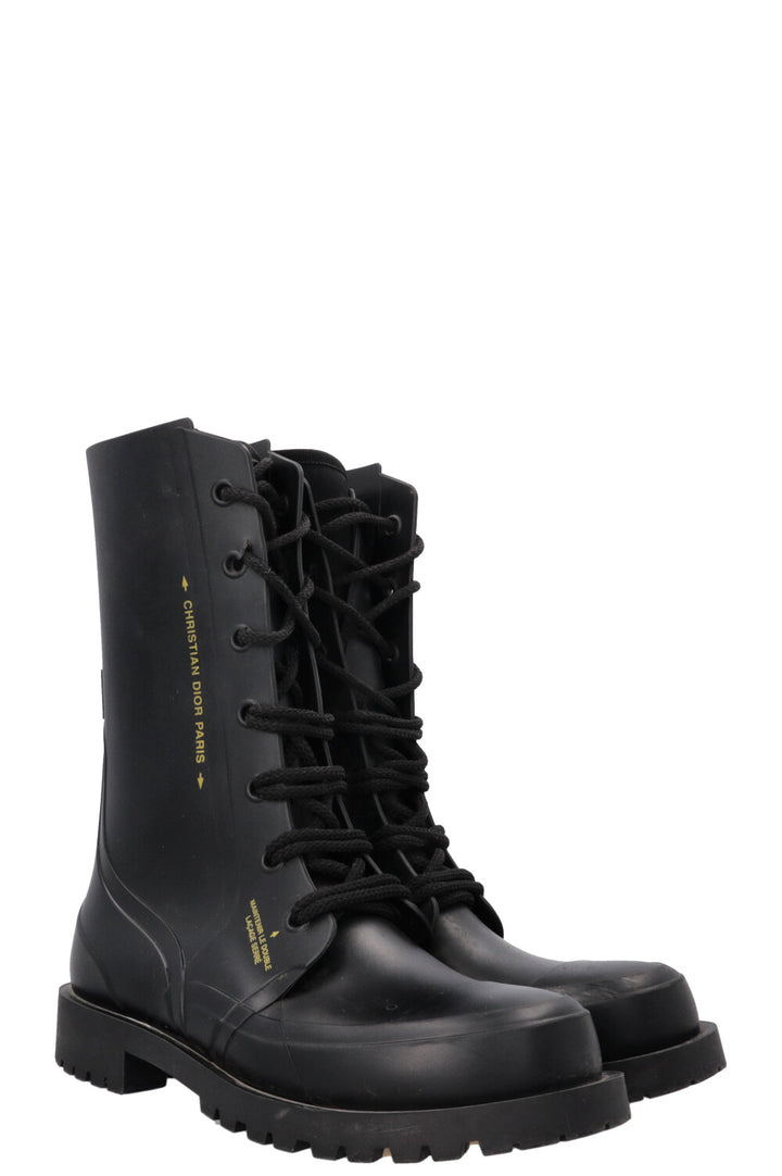 CHRISTIAN DIOR DiorCamp Combat Boots PVC Black
