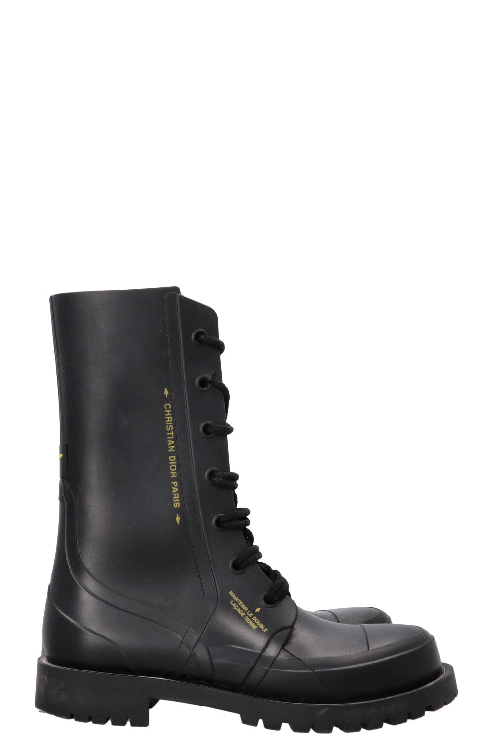 CHRISTIAN DIOR DiorCamp Combat Boots PVC Black