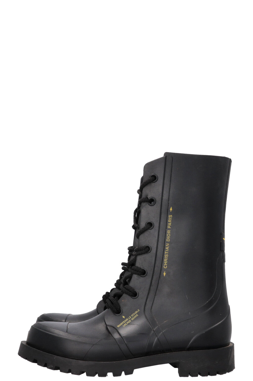 CHRISTIAN DIOR DiorCamp Combat Boots PVC Black