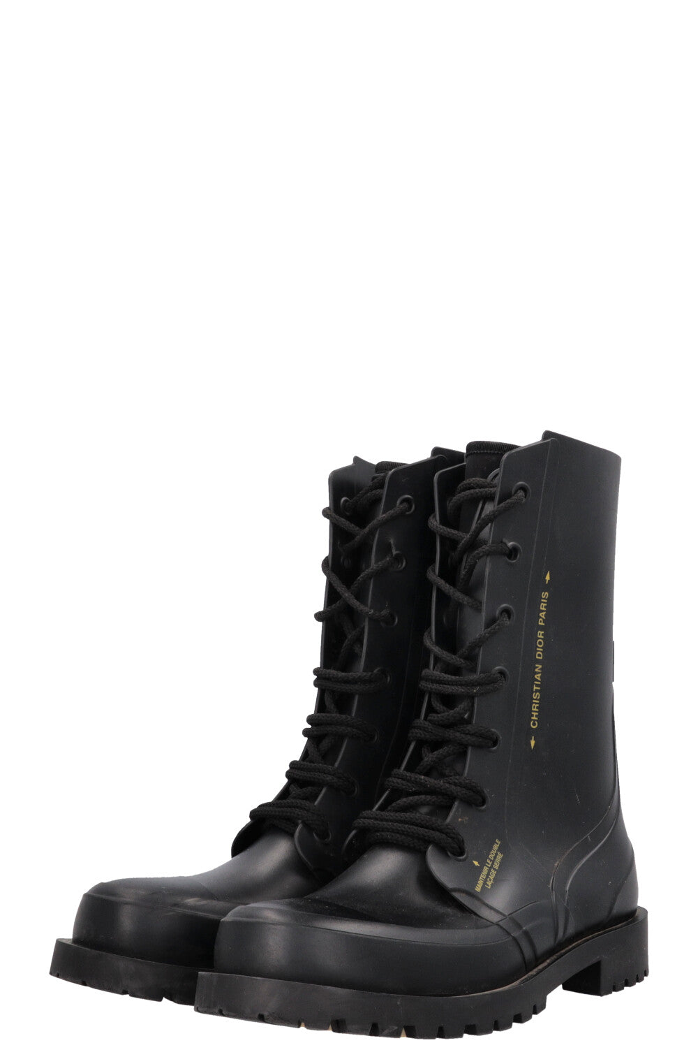 CHRISTIAN DIOR DiorCamp Combat Boots PVC Black