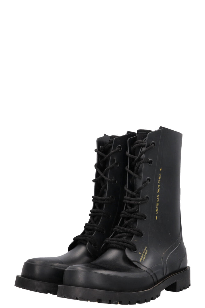 CHRISTIAN DIOR DiorCamp Combat Boots PVC Black
