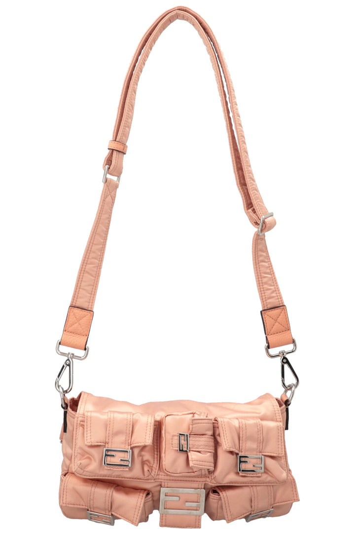 FENDI Multipocket Baguette Bag in Baby Pink Nylon