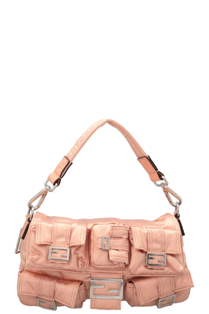 FENDI Multipocket Baguette Bag in Baby Pink Nylon