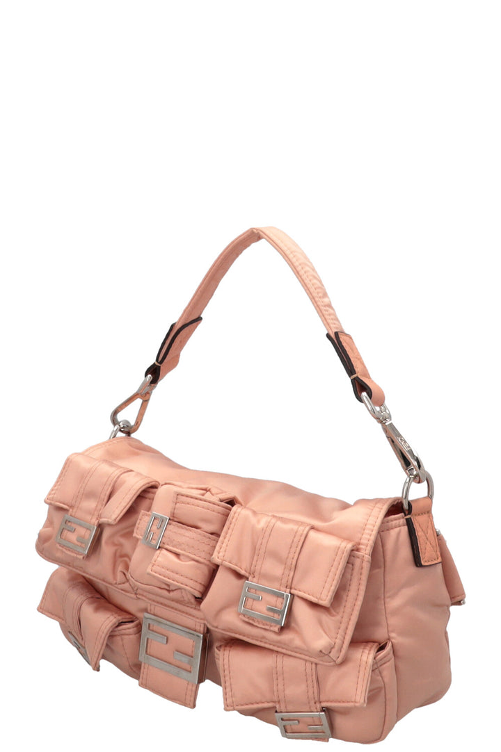 FENDI Multipocket Baguette Bag in Baby Pink Nylon