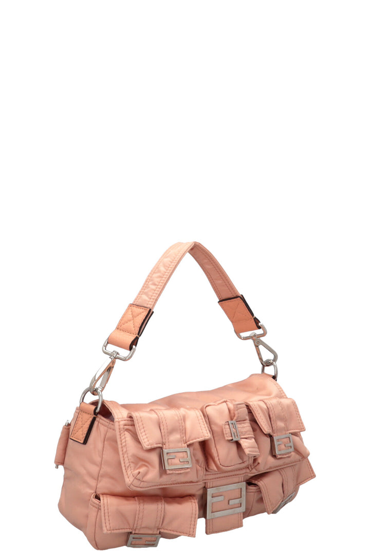FENDI Multipocket Baguette Bag in Baby Pink Nylon
