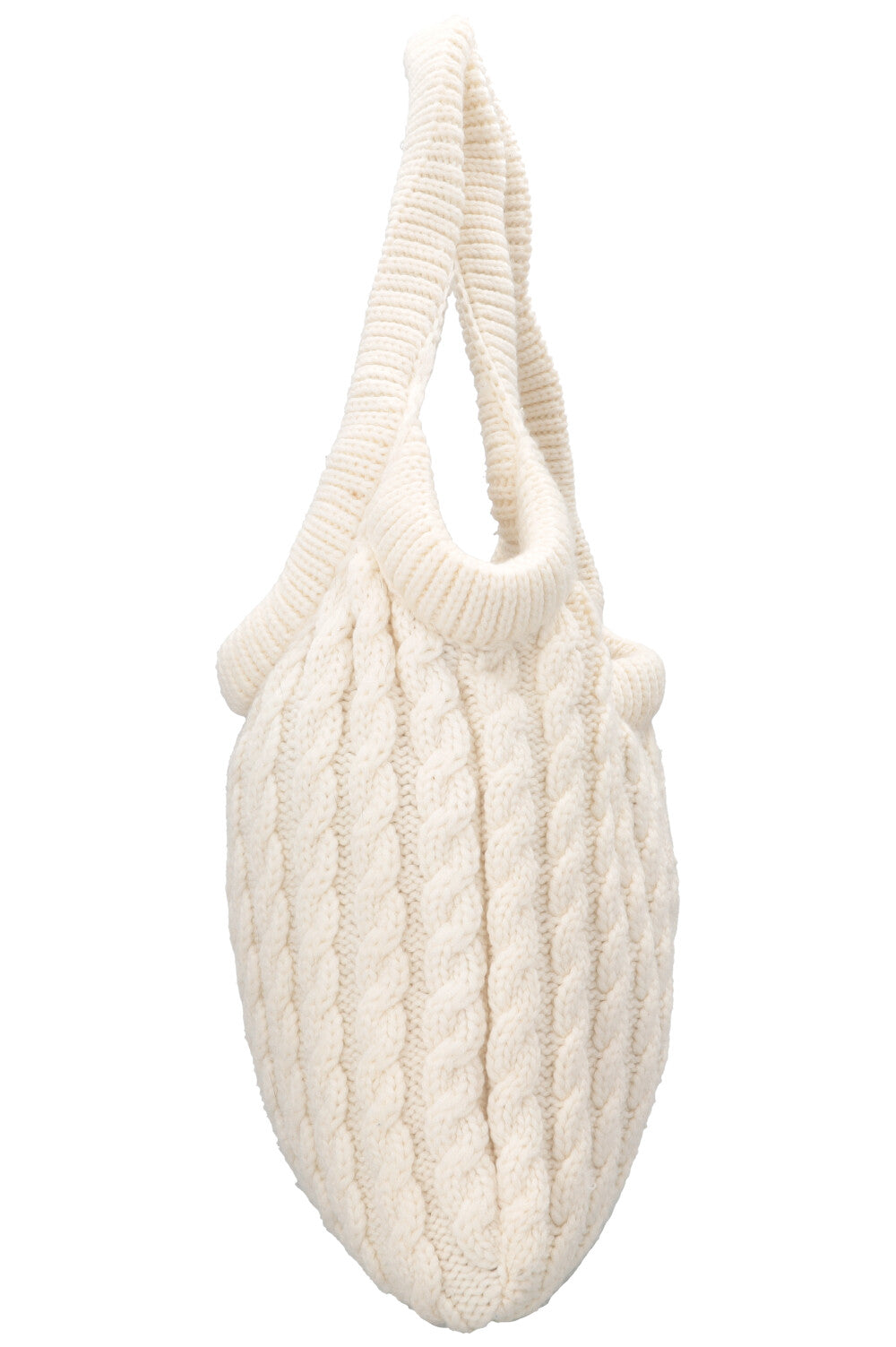 MIU MIU Cashmere Cable Knit Tote White