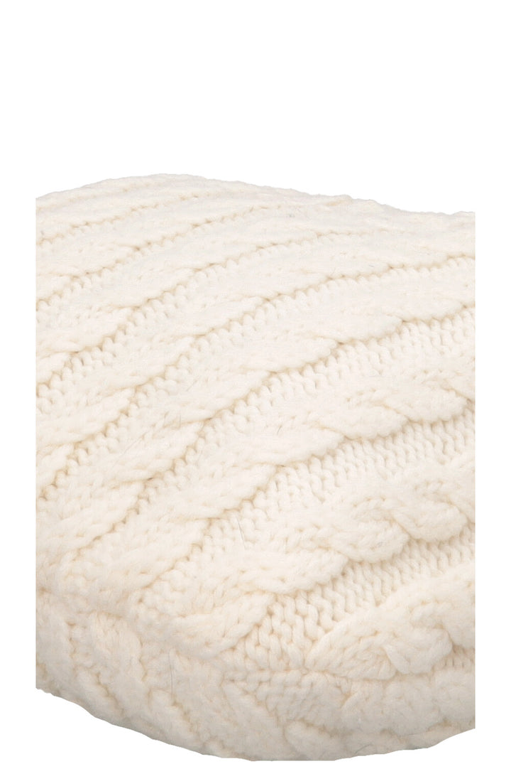 MIU MIU Cashmere Cable Knit Tote White