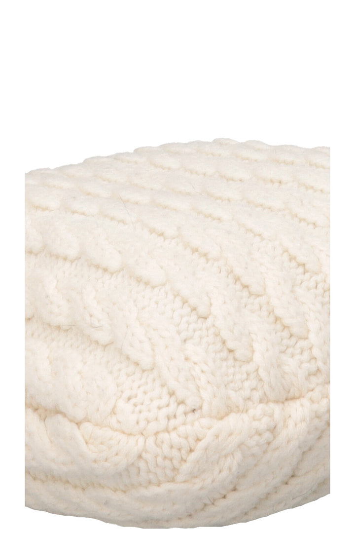 MIU MIU Cashmere Cable Knit Tote White