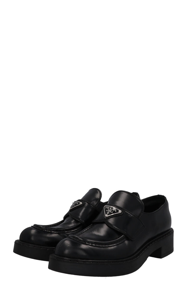 PRADA Logo Loafers Black
