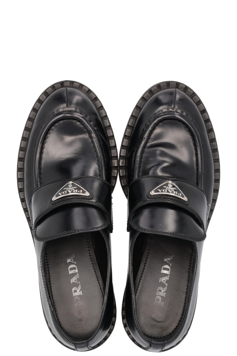 PRADA Logo Loafers Black