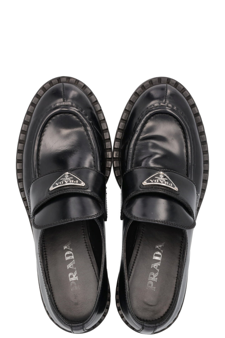 PRADA Logo Loafers Black