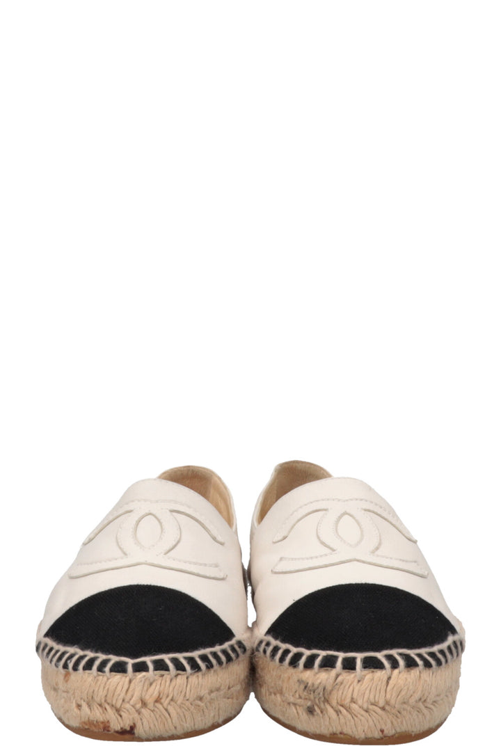 CHANEL CC Espadrilles White Black