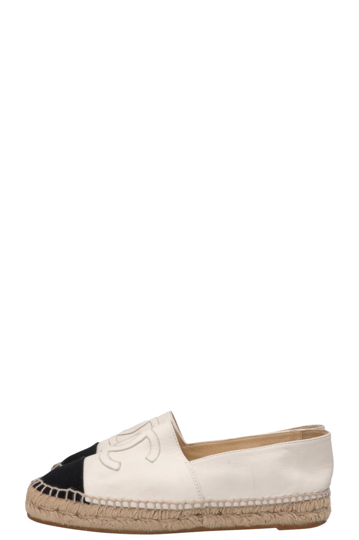 CHANEL CC Espadrilles White Black