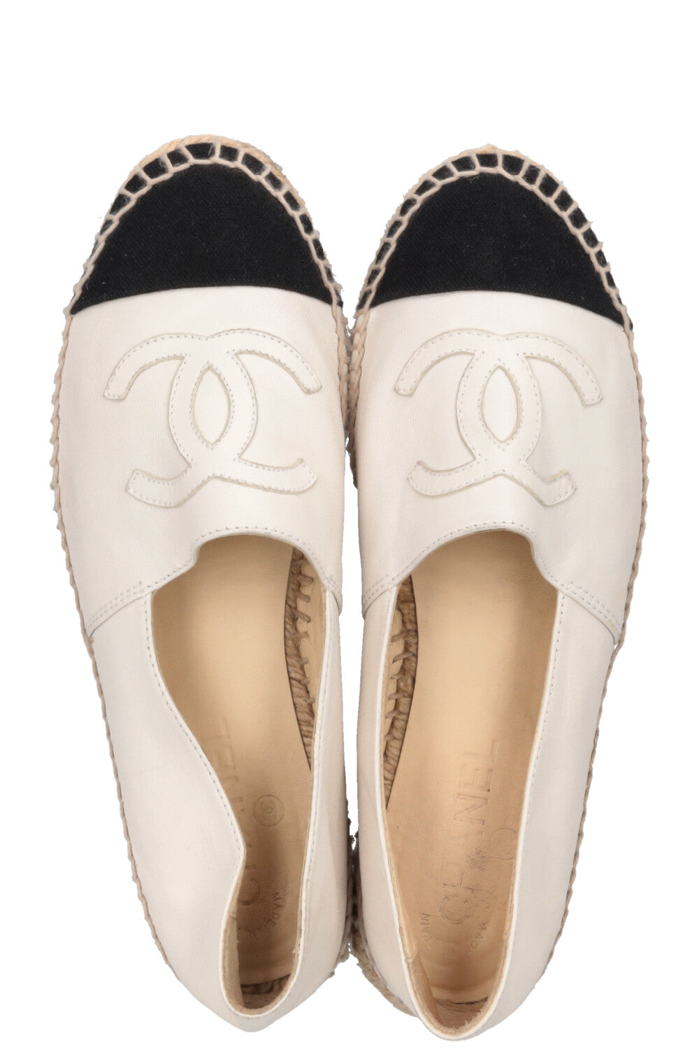 CHANEL CC Espadrilles White Black