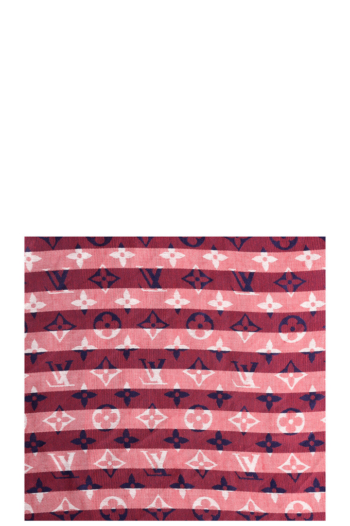 LOUIS VUITTON Fringed Striped MNG Scarf Purple