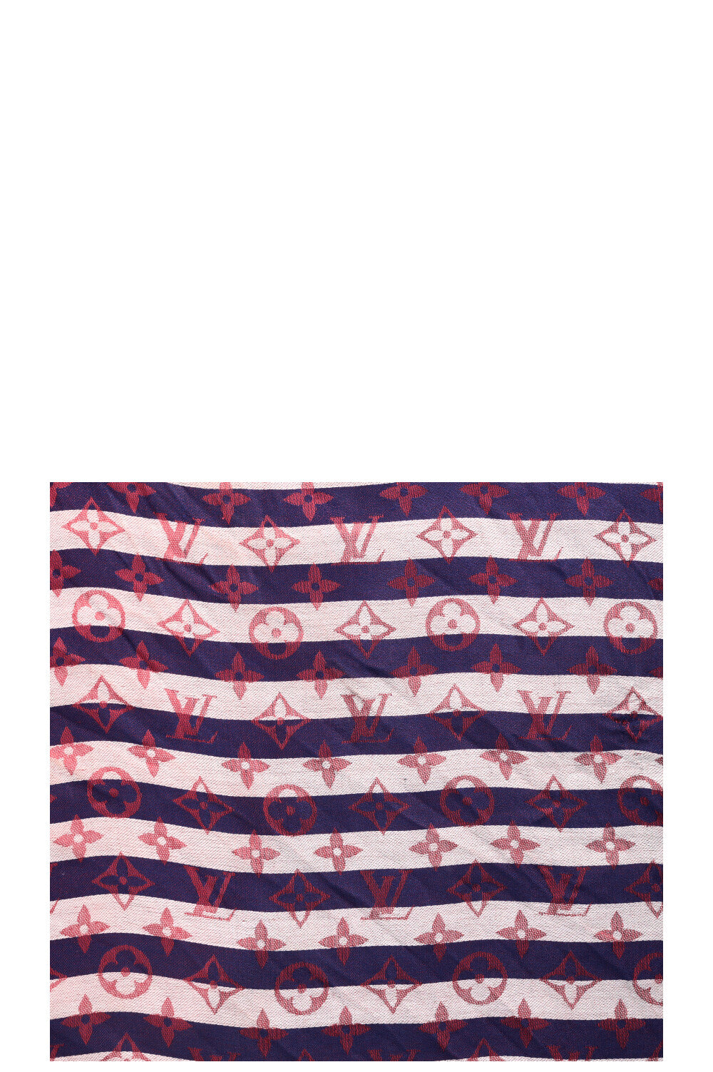 LOUIS VUITTON Fringed Striped MNG Scarf Purple