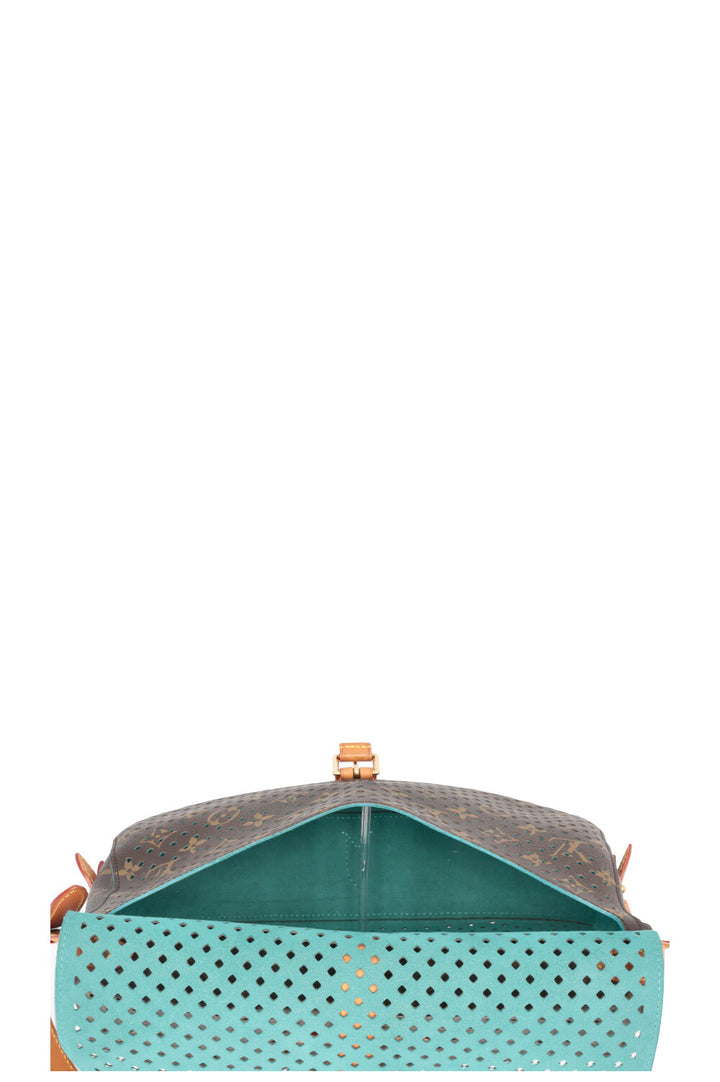 Sac bandoulière LOUIS VUITTON Saumur 30 perforé en toile MNG