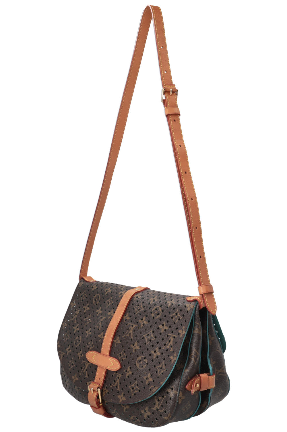 Sac bandoulière LOUIS VUITTON Saumur 30 perforé en toile MNG