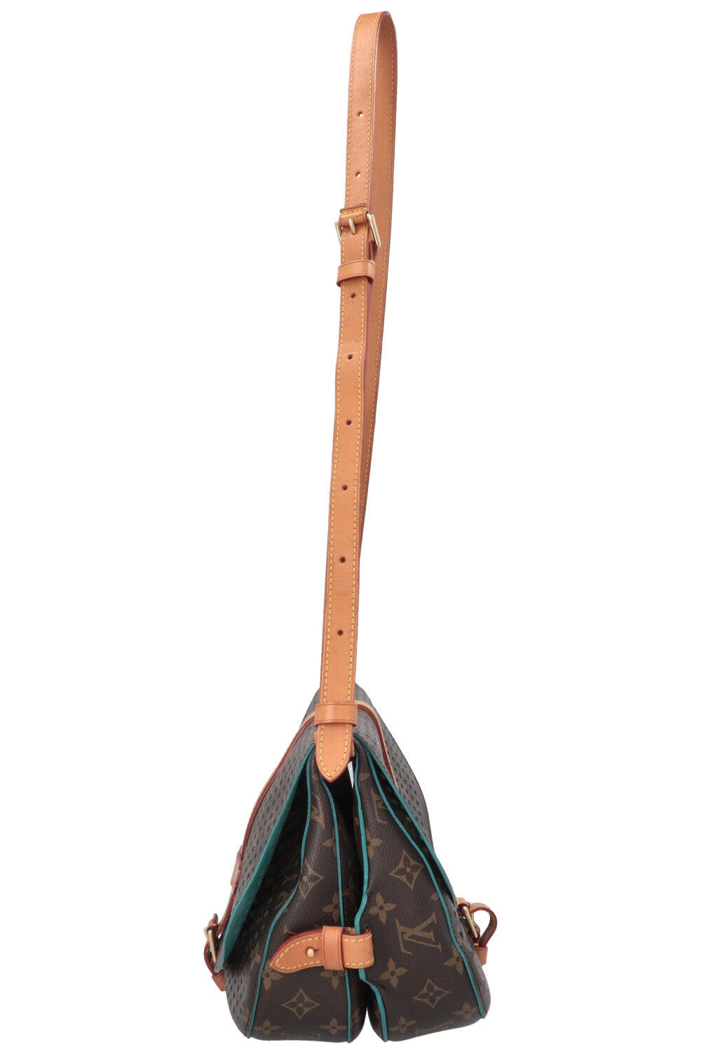 Sac bandoulière LOUIS VUITTON Saumur 30 perforé en toile MNG