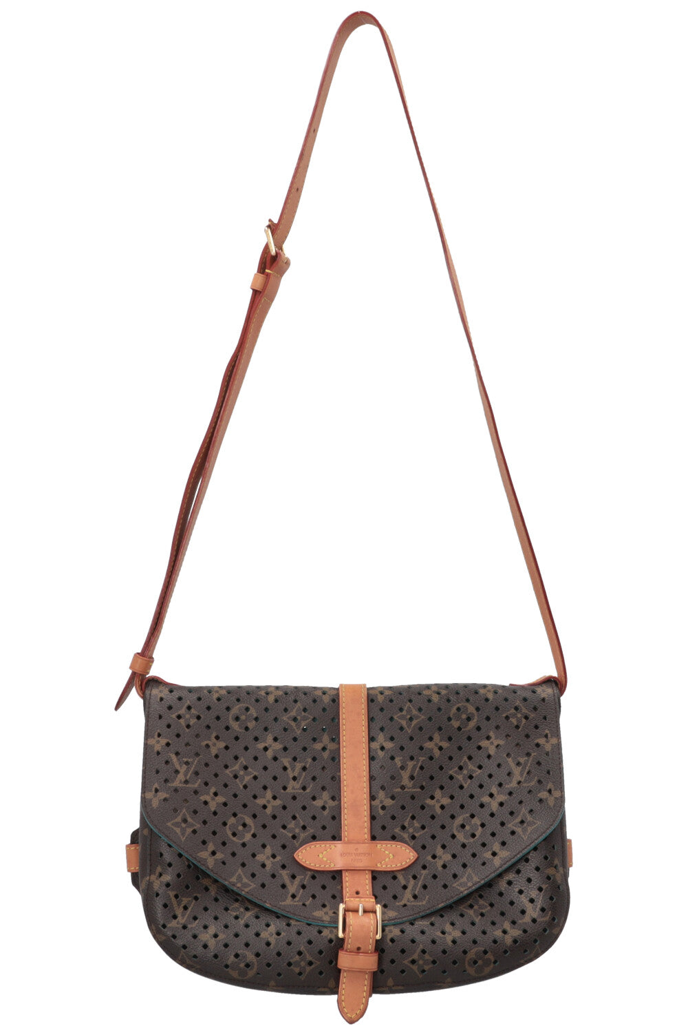Sac bandoulière LOUIS VUITTON Saumur 30 perforé en toile MNG