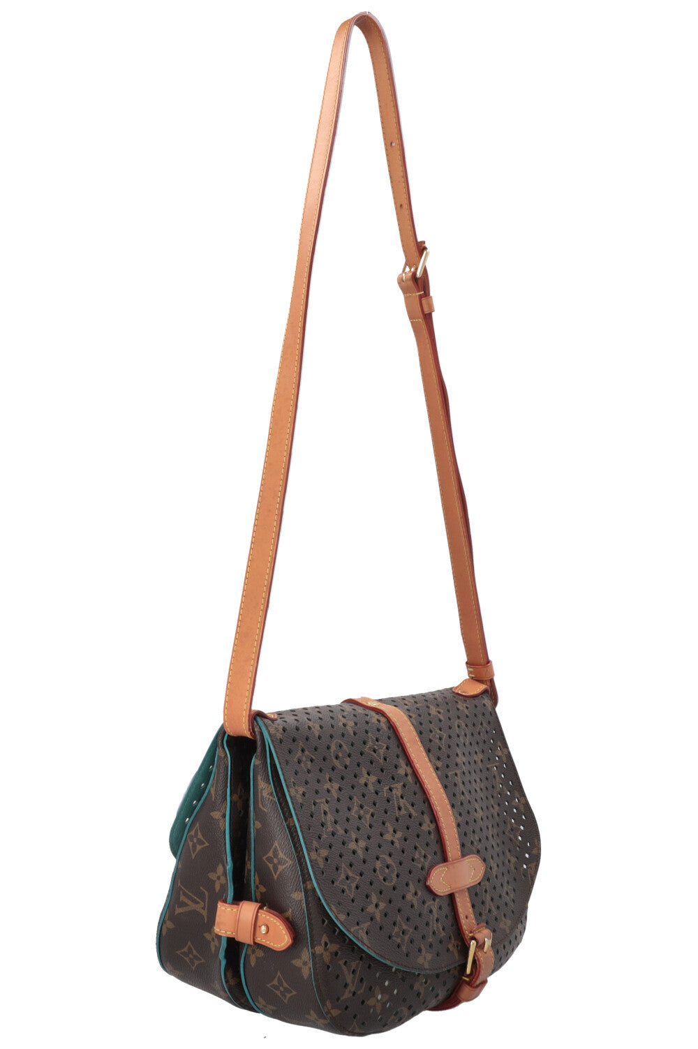 Sac bandoulière LOUIS VUITTON Saumur 30 perforé en toile MNG