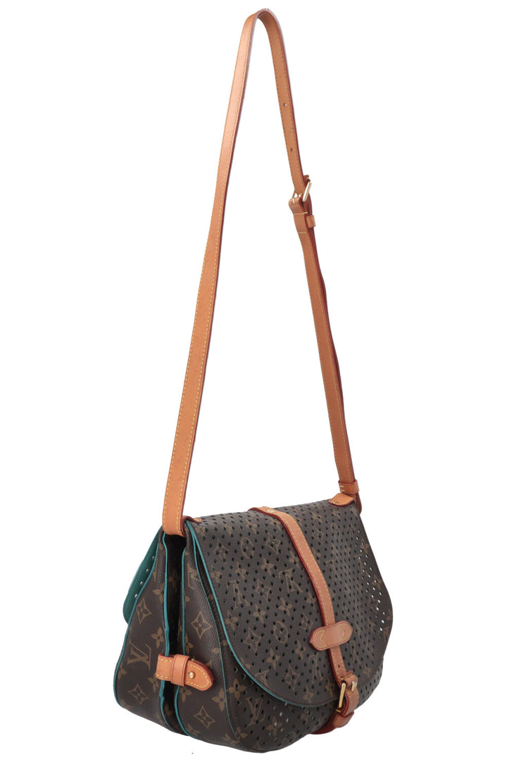 Sac bandoulière LOUIS VUITTON Saumur 30 perforé en toile MNG