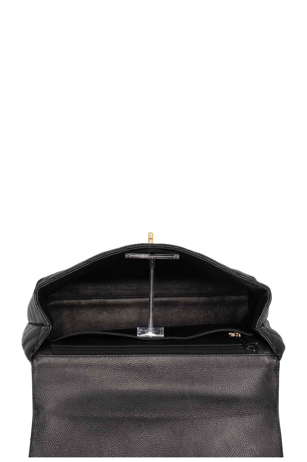 CHANEL Vintage Top Handle Single Flap Black Caviar