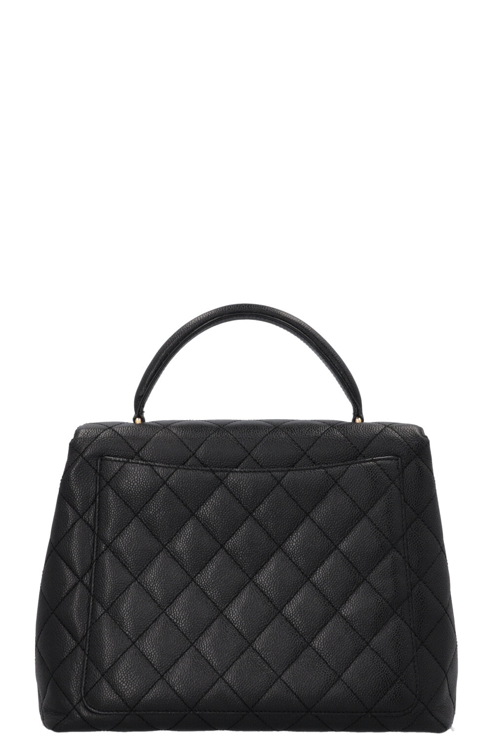 CHANEL Vintage Top Handle Single Flap Black Caviar