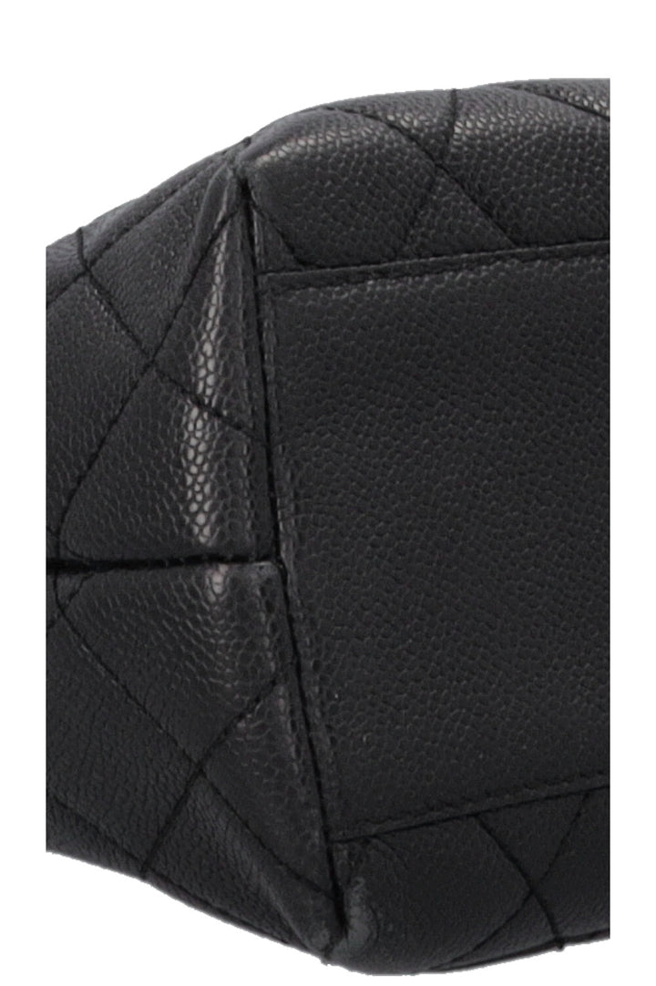 CHANEL Vintage Top Handle Single Flap Black Caviar