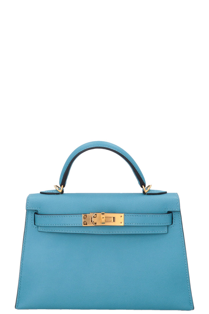 HERMÈS Mini Kelly II Veau Madame Bleu Du Nord