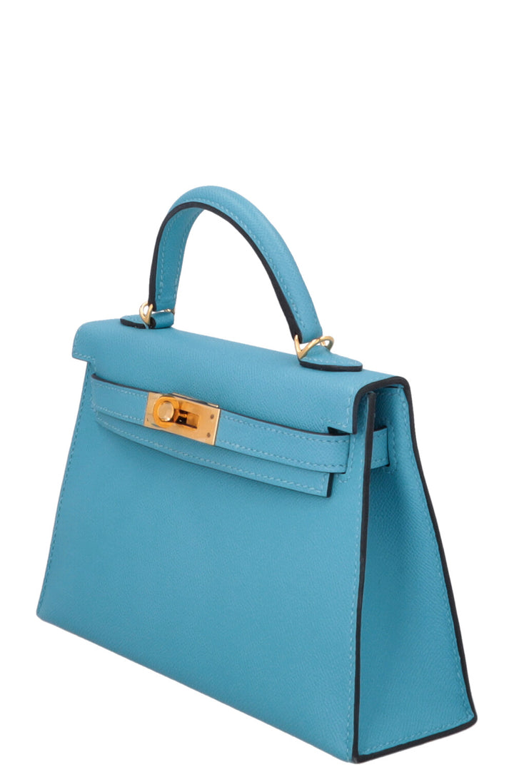 HERMÈS Mini Kelly II Veau Madame Bleu Du Nord