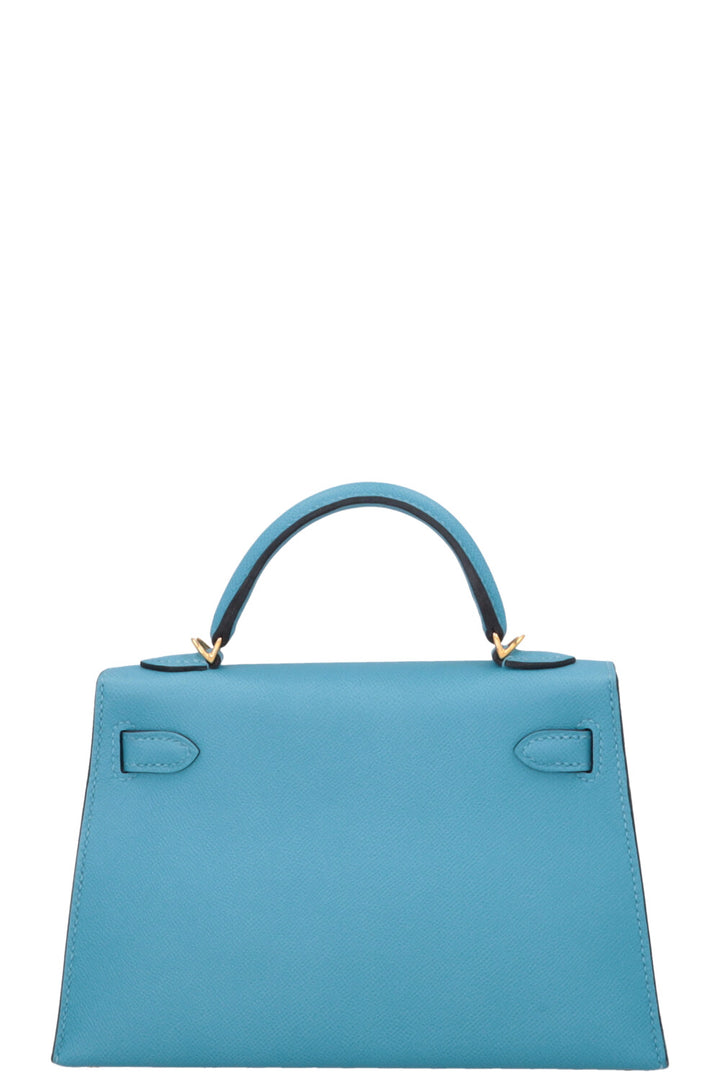 HERMÈS Mini Kelly II Veau Madame Bleu Du Nord