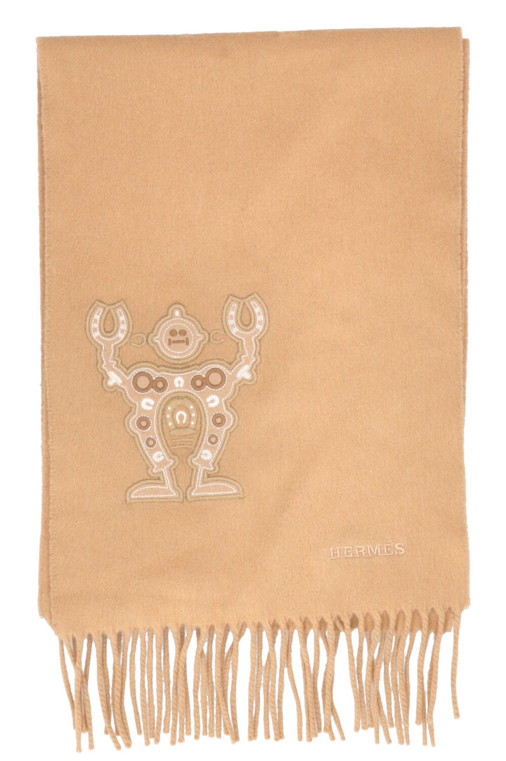 Écharpe robot HERMÈS en cachemire beige