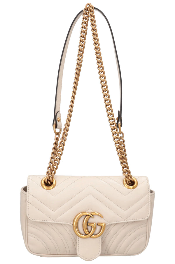 Sac bandoulière GUCCI Marmont petit modèle, couleur ivoire